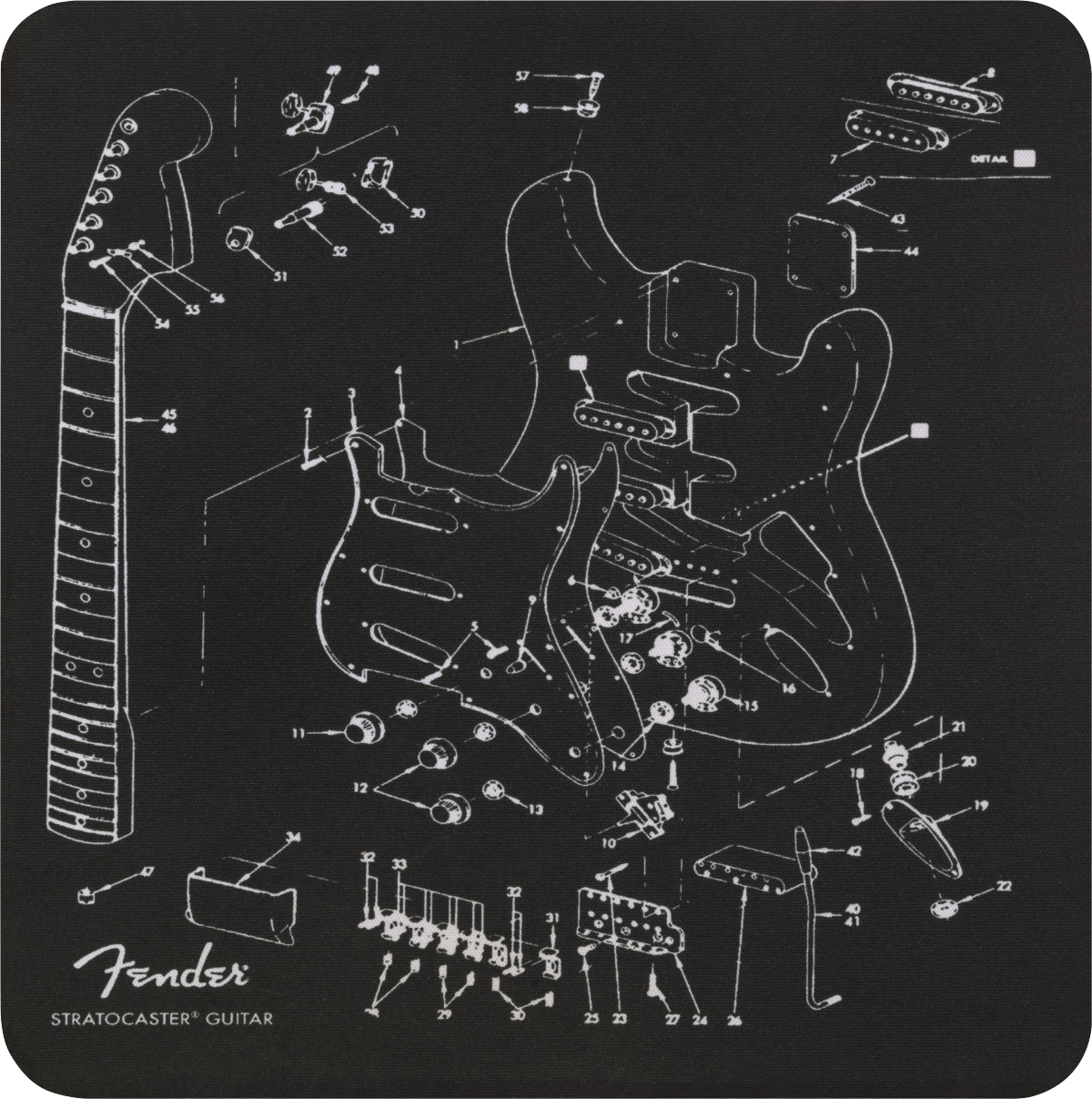 Tapis de souris Fender™ Exploded Stratocaster