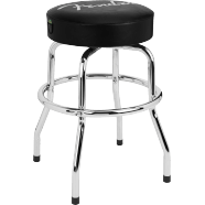 Barstool Fender®   Spaghetti Logo Pick Pouch Barstool, Black and  chrome 24"