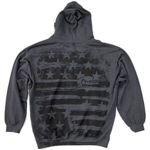 Alternative view of sweet à capuche Fender gris avec drapeau /S